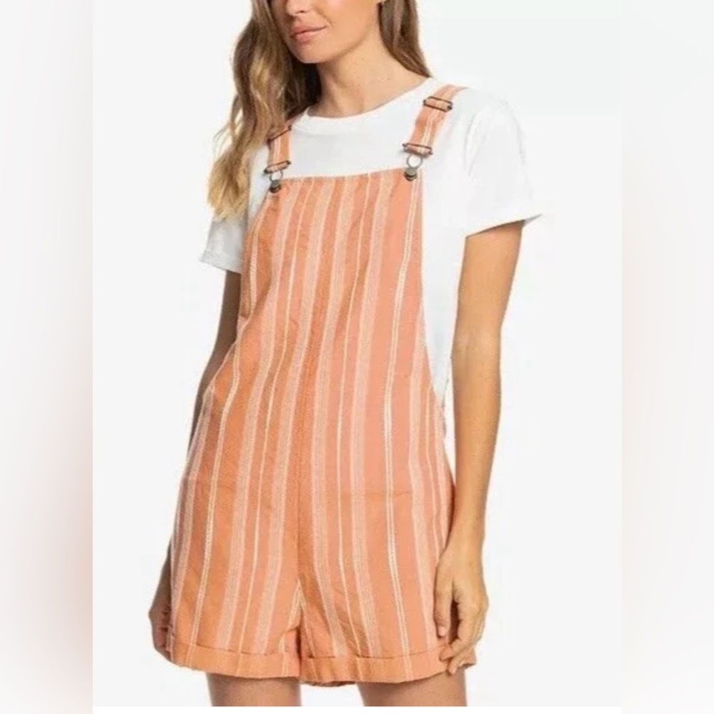 Roxy Striped Overall Shorts